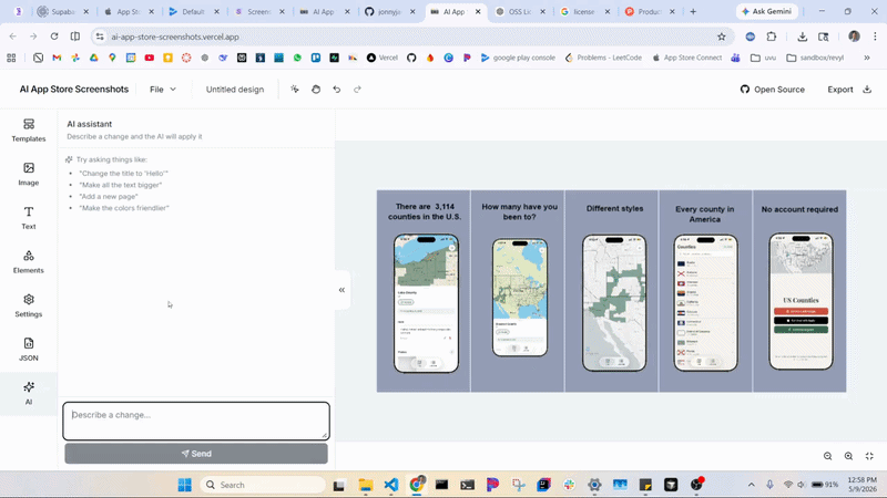 AI App Store Screenshots demo